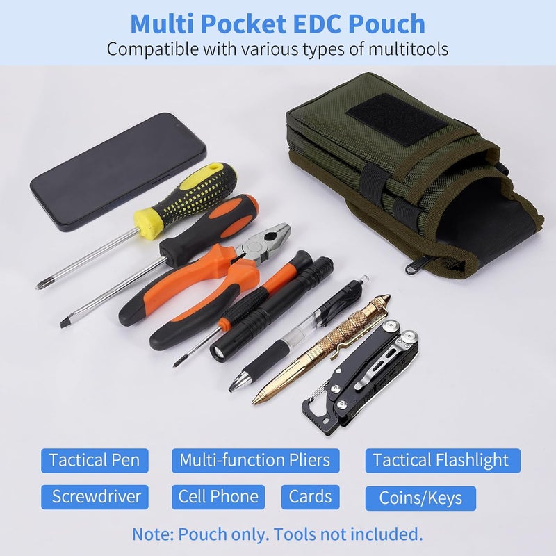KENOBEE Belt Tool Pouch, Multitool Organizer Electrician Holster Nylon Tactical Pocket Attachment Utility Sheath Bag Tradesman Pro Maintenance Tool Sleeve for EDC Gears Cellphone - Image 2